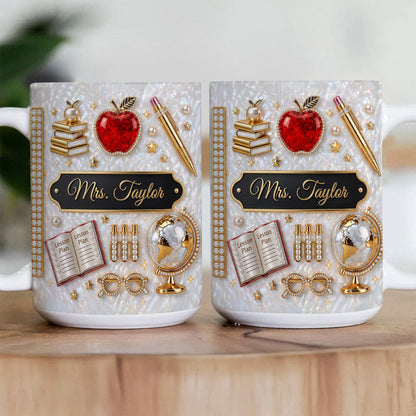 Luxury Teacher Name - Personalized Ceramic Coffee Mug-Myprintsy