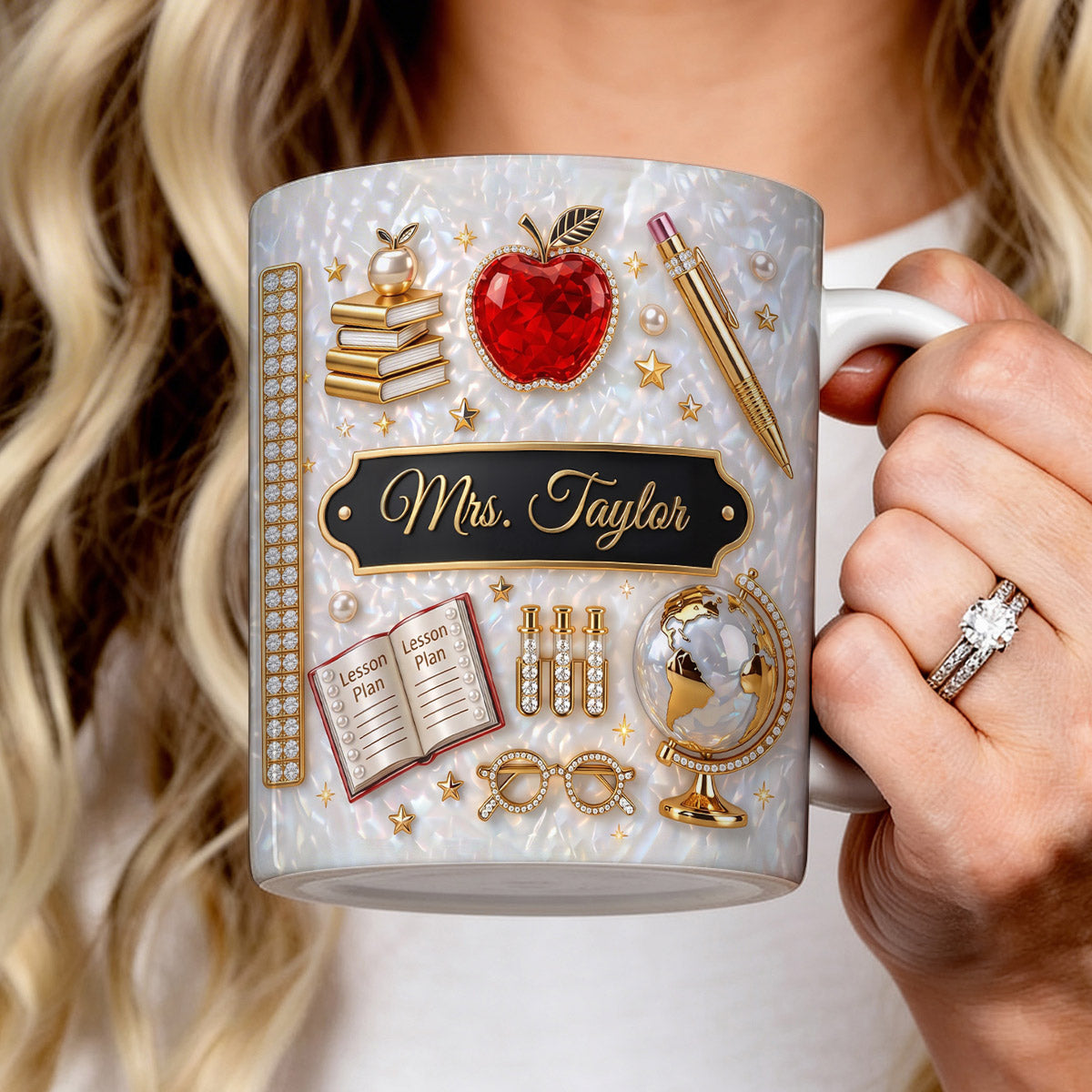Luxury Teacher Name - Personalized Ceramic Coffee Mug-Myprintsy