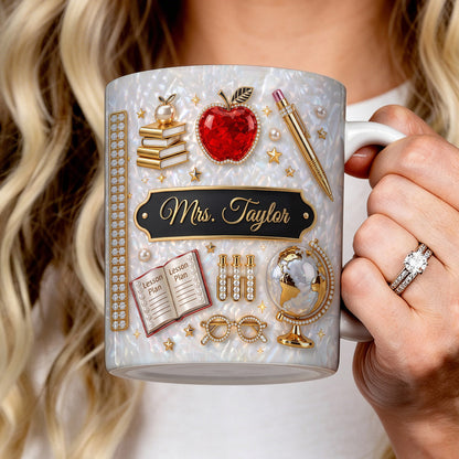 Luxury Teacher Name - Personalized Ceramic Coffee Mug-Myprintsy