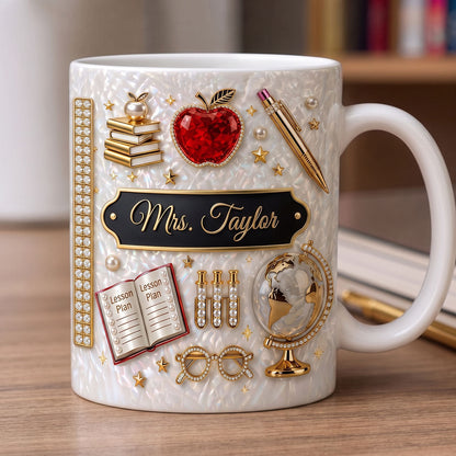 Luxury Teacher Name - Personalized Ceramic Coffee Mug-Myprintsy