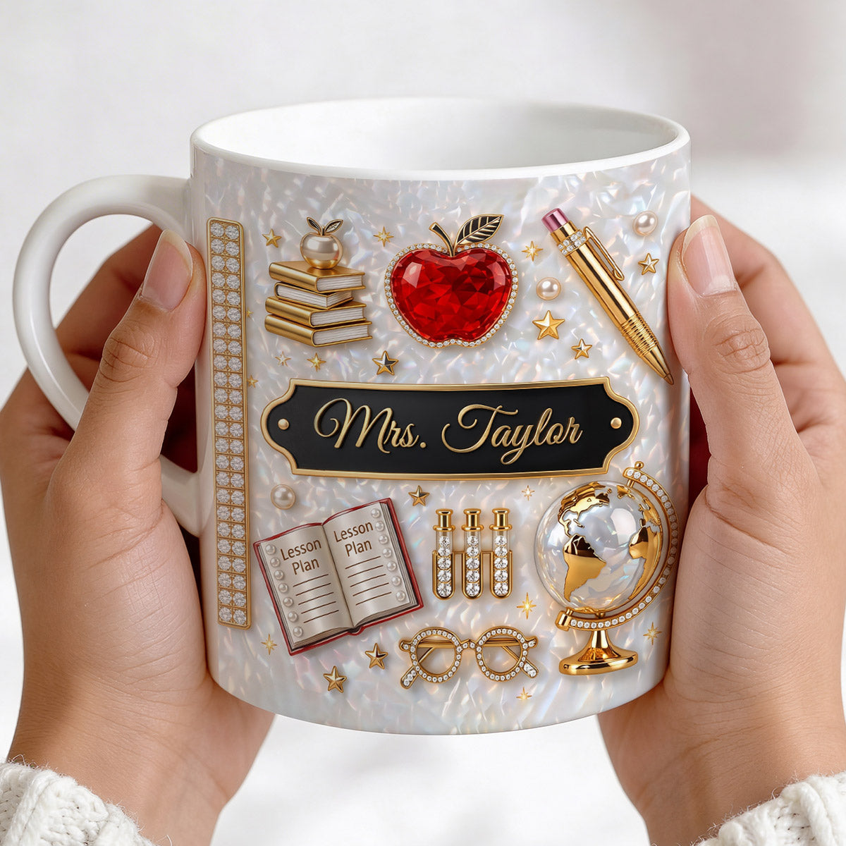 Luxury Teacher Name - Personalized Ceramic Coffee Mug-Myprintsy