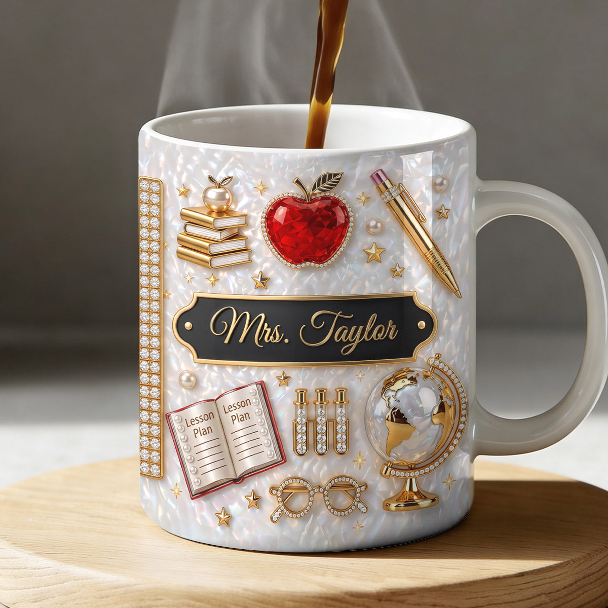 Luxury Teacher Name - Personalized Ceramic Coffee Mug-Myprintsy