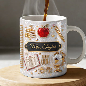Luxury Teacher Name - Personalized Ceramic Coffee Mug-Myprintsy