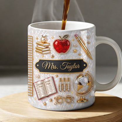 Luxury Teacher Name - Personalized Ceramic Coffee Mug-Myprintsy