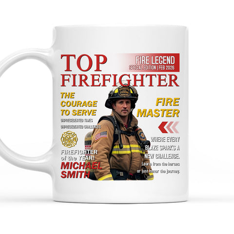 Top Firefighter The Courage To Serve - Personalized Coffee Mug