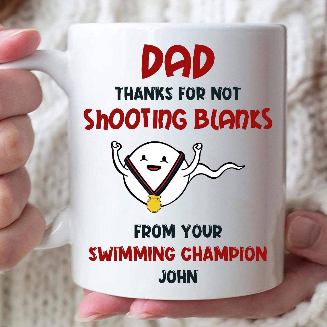 Thanks For Not Shooting Blank From Your Swimming Champion Mug - Personalized Ceramic Mug
