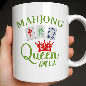 Mahjong Queen, Personalized Accent Mug, Gift For Mahjong Lovers-Myprintsy