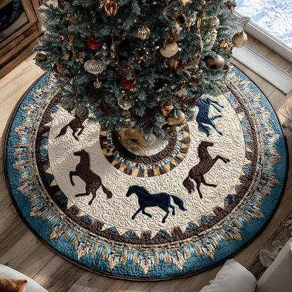Majestic Gallop Christmas Quilted Tree Skirt-Myprintsy