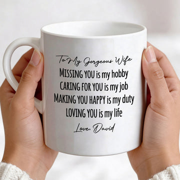 Making You Happy Is My Duty Loving You Is My Life - Personalized Mug - Special Gift From Husband To Wife-Myprintsy