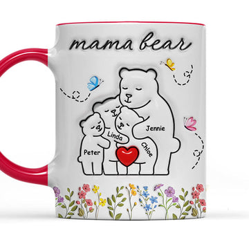 Mama Bear New Style - Personalized 3D Accent Mug-Myprintsy