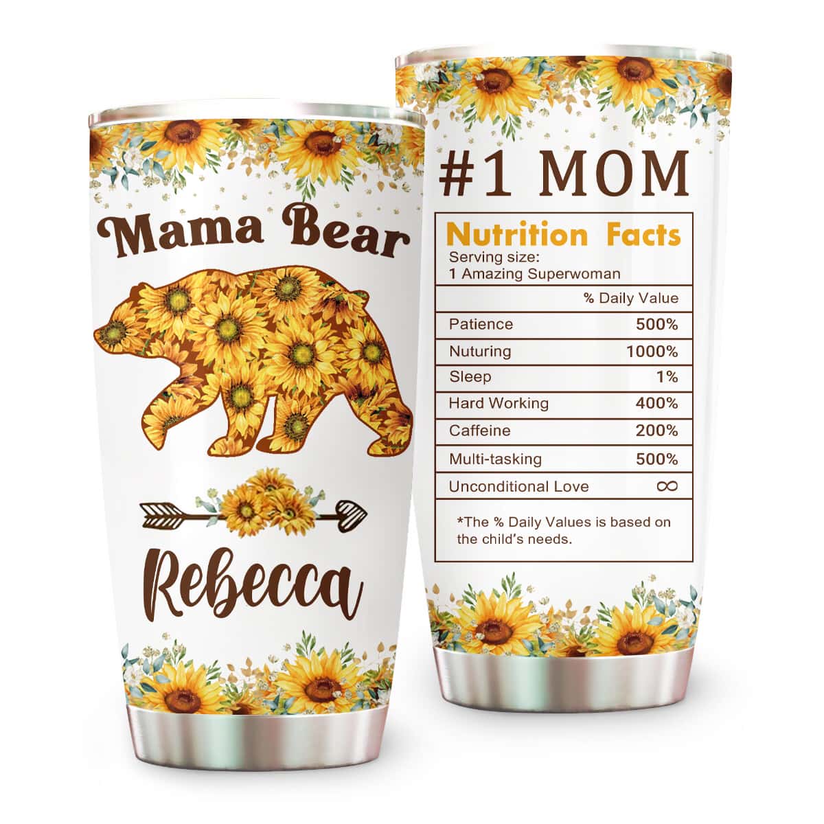 Mama’s Bear #1 Mom - Personalized Tumbler Cup - Gift For Mother-Myprintsy