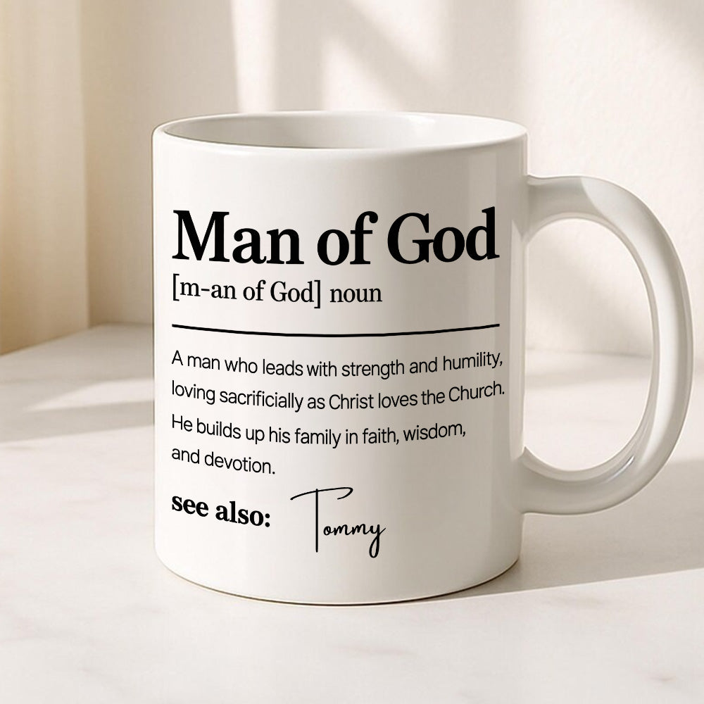 Man Of God Definition - Personalized Coffee Mug - Gift For Him-Myprintsy