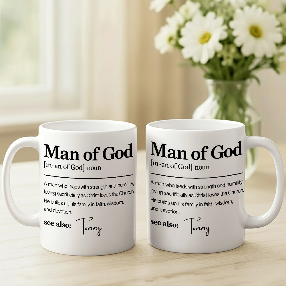 Man Of God Definition - Personalized Coffee Mug - Gift For Him-Myprintsy