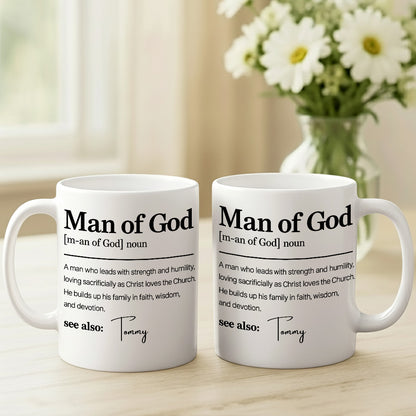 Man Of God Definition - Personalized Coffee Mug - Gift For Him-Myprintsy