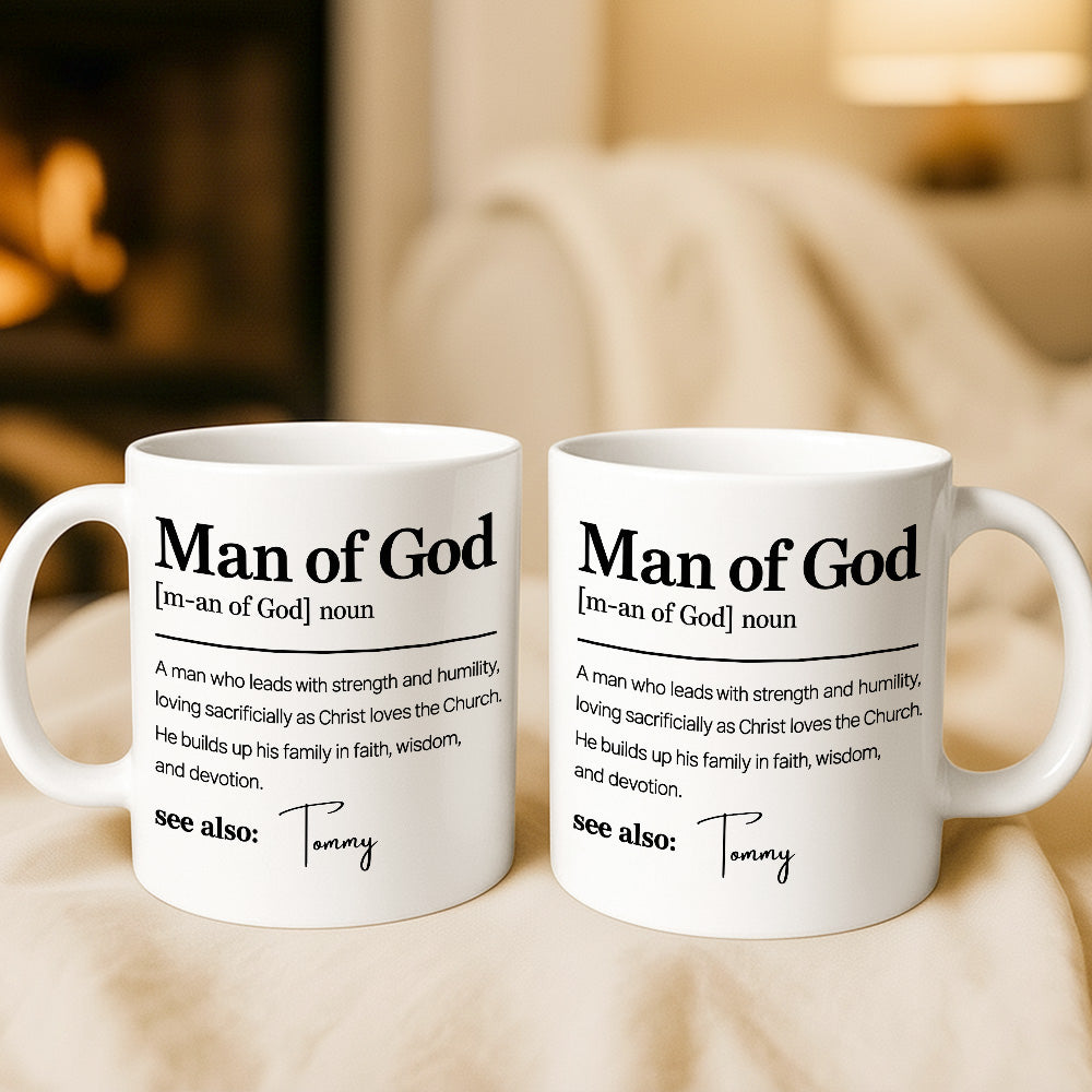 Man Of God Definition - Personalized Coffee Mug - Gift For Him-Myprintsy