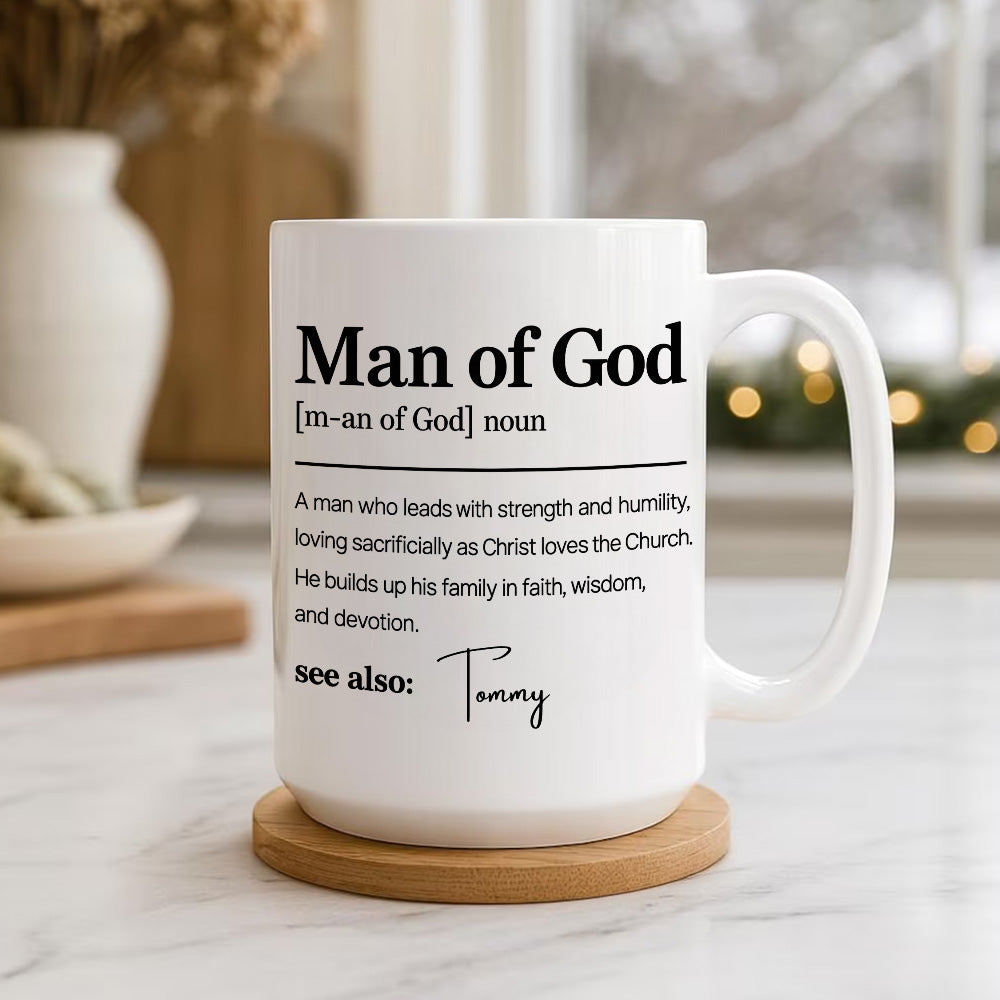 Man Of God Definition - Personalized Coffee Mug - Gift For Him-Myprintsy