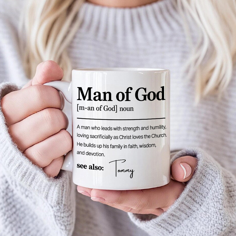 Man Of God Definition - Personalized Coffee Mug - Gift For Him-Myprintsy