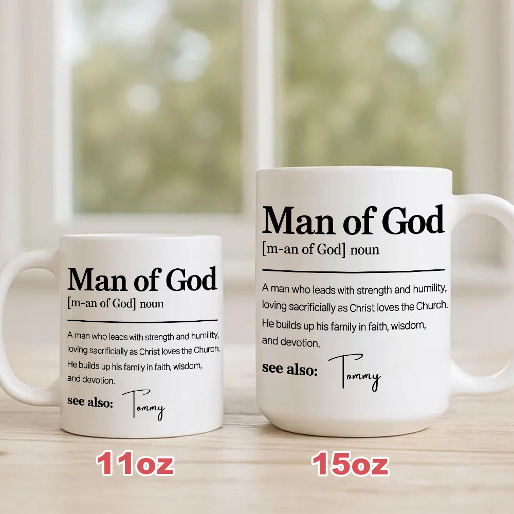 Man Of God Definition - Personalized Coffee Mug - Gift For Him-Myprintsy