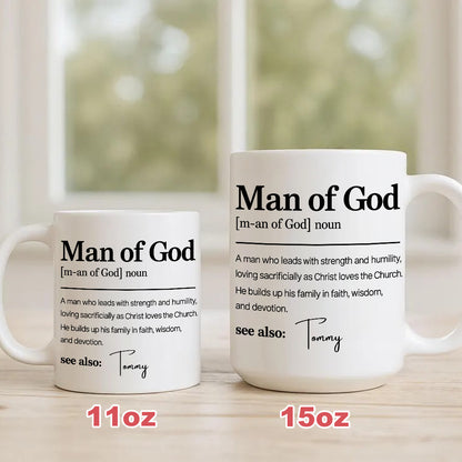 Man Of God Definition - Personalized Coffee Mug - Gift For Him-Myprintsy