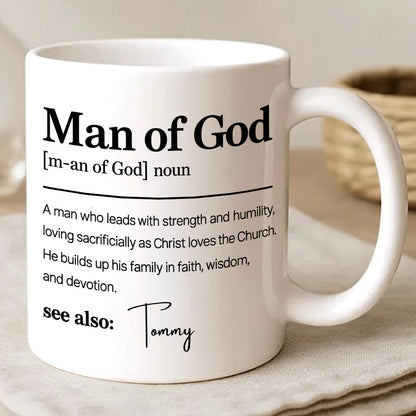 Man Of God Definition - Personalized Coffee Mug - Gift For Him-Myprintsy