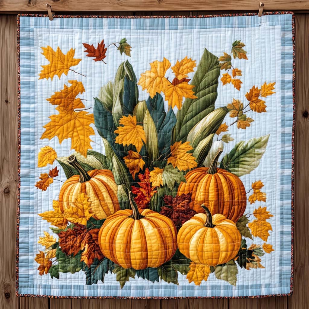 Maple Cart Of Fall Quilted Blanket VTQ-Myprintsy