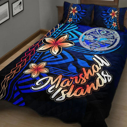 Marshall Islands Quilt Bed Set - Vintage Tribal Mountain Crest