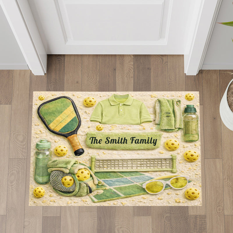 Matching Point Mint - Personalized Doormat - Gifts for Pickleball Players-Myprintsy