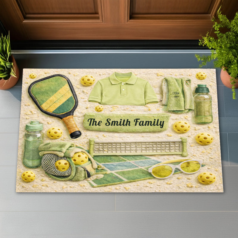 Matching Point Mint - Personalized Doormat - Gifts for Pickleball Players-Myprintsy