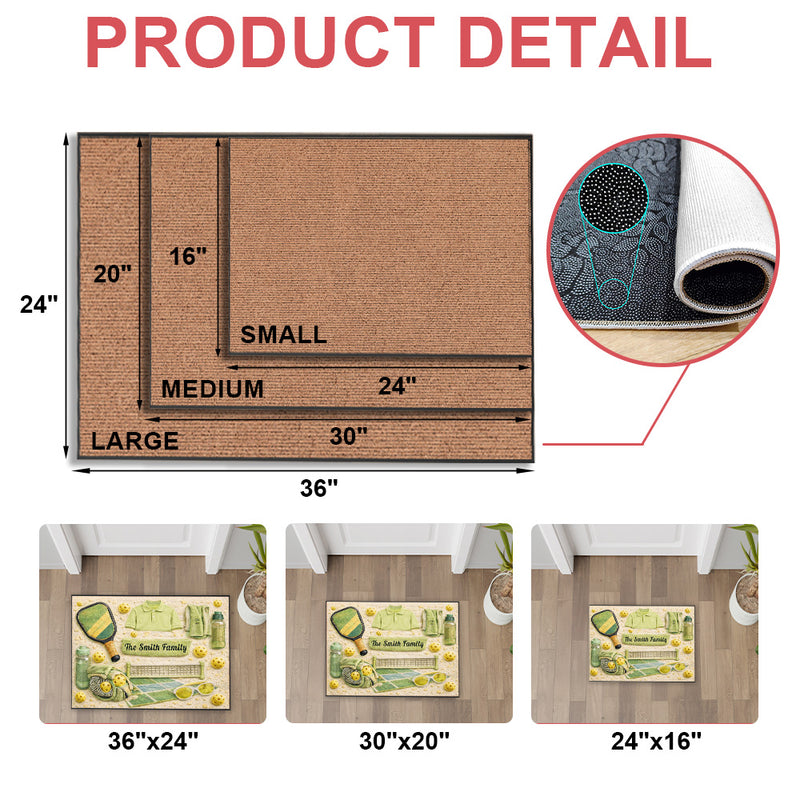 Matching Point Mint - Personalized Doormat - Gifts for Pickleball Players-Myprintsy