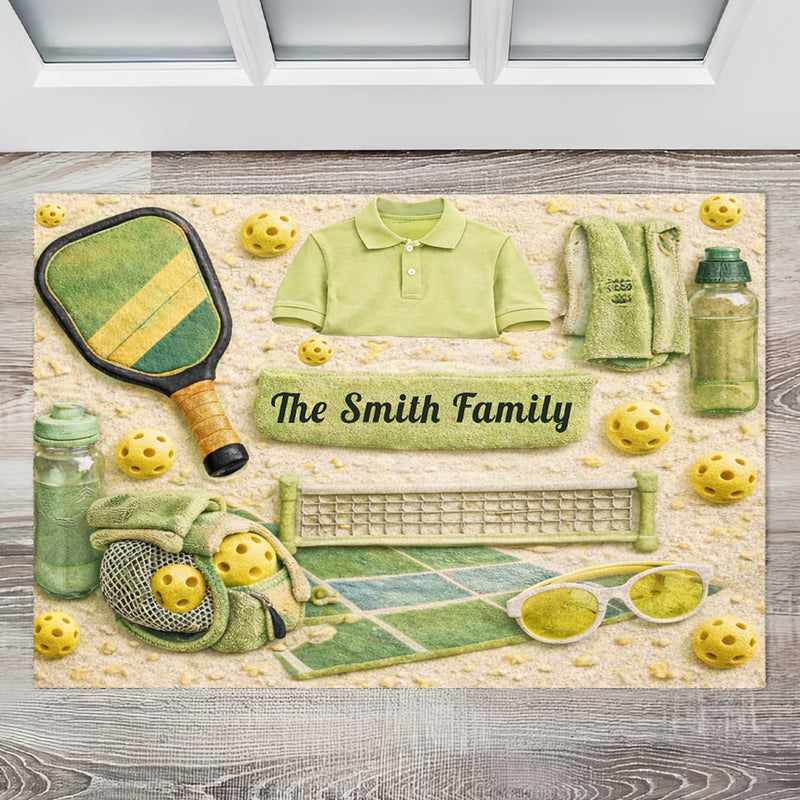 Matching Point Mint - Personalized Doormat - Gifts for Pickleball Players-Myprintsy