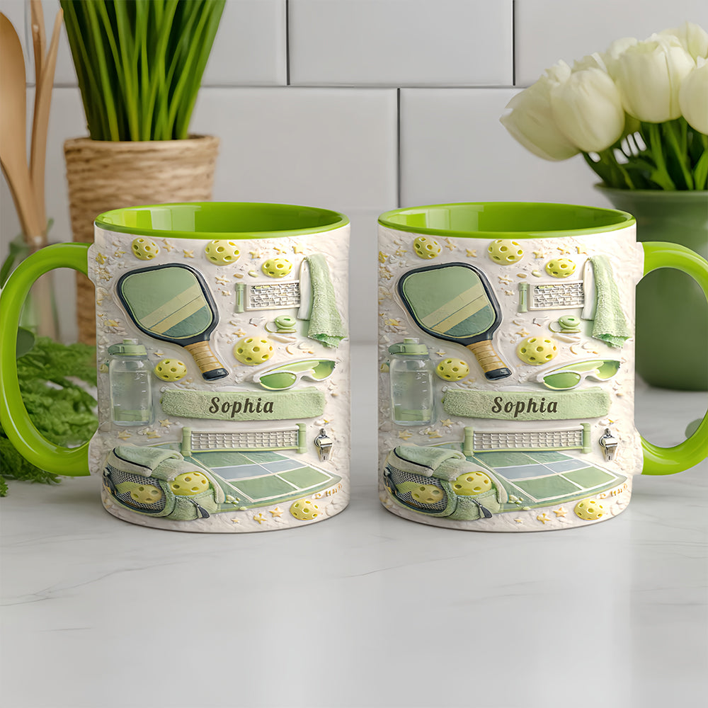 Matching Point Mint - Personalized Pickleball Accent Mug - Pickleball Gifts-Myprintsy