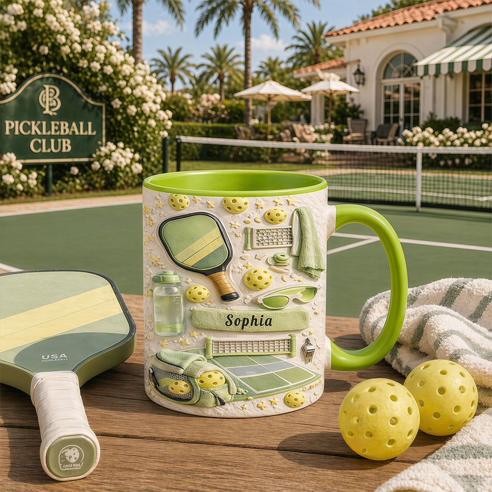 Matching Point Mint - Personalized Pickleball Accent Mug - Pickleball Gifts-Myprintsy