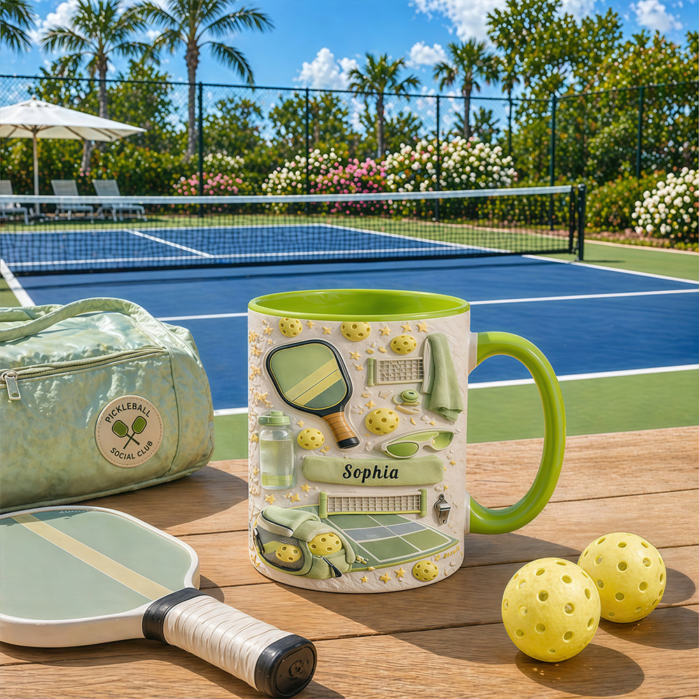 Matching Point Mint - Personalized Pickleball Accent Mug - Pickleball Gifts-Myprintsy