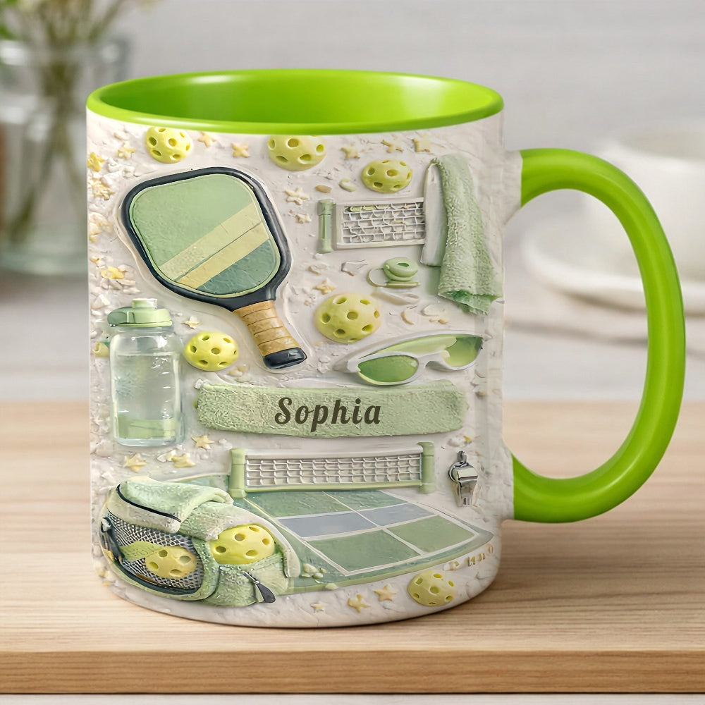Matching Point Mint - Personalized Pickleball Accent Mug - Pickleball Gifts-Myprintsy