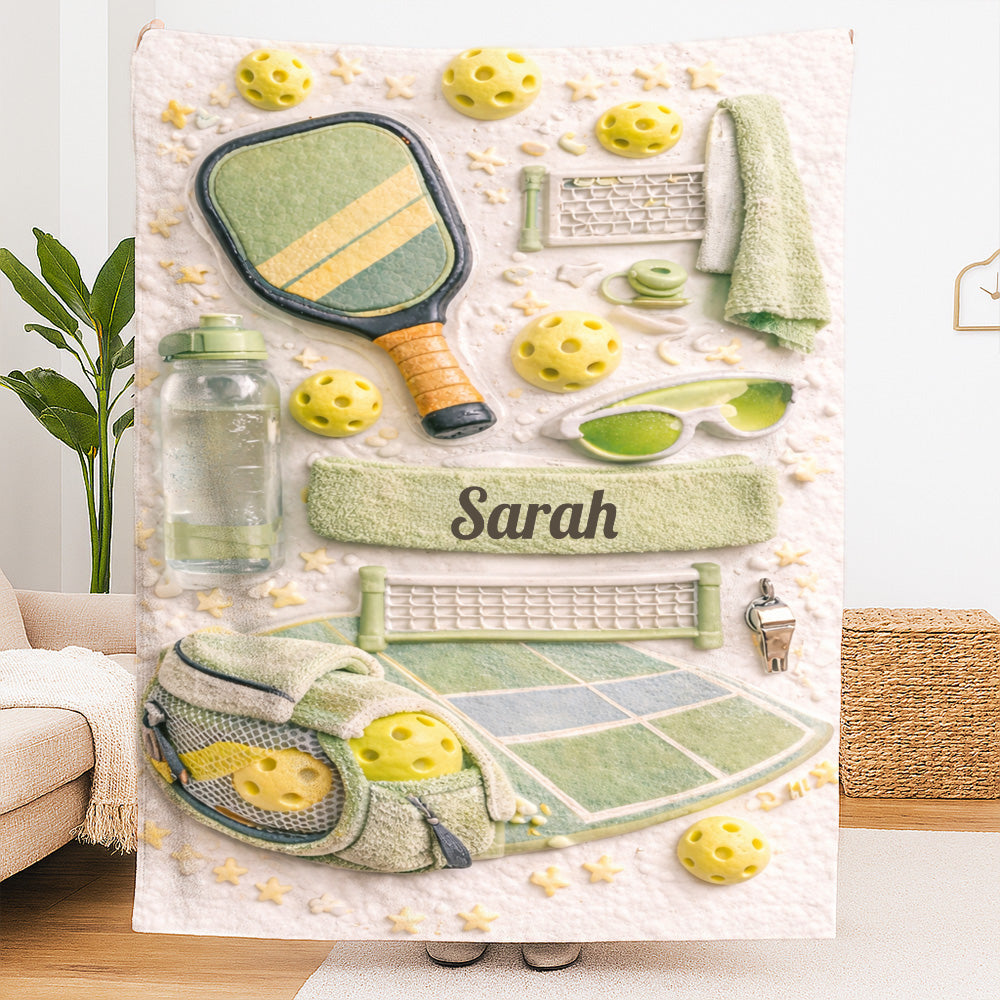 Matching Point Mint - Personalized Pickleball Blanket - Gifts for Pickleball Players-Myprintsy