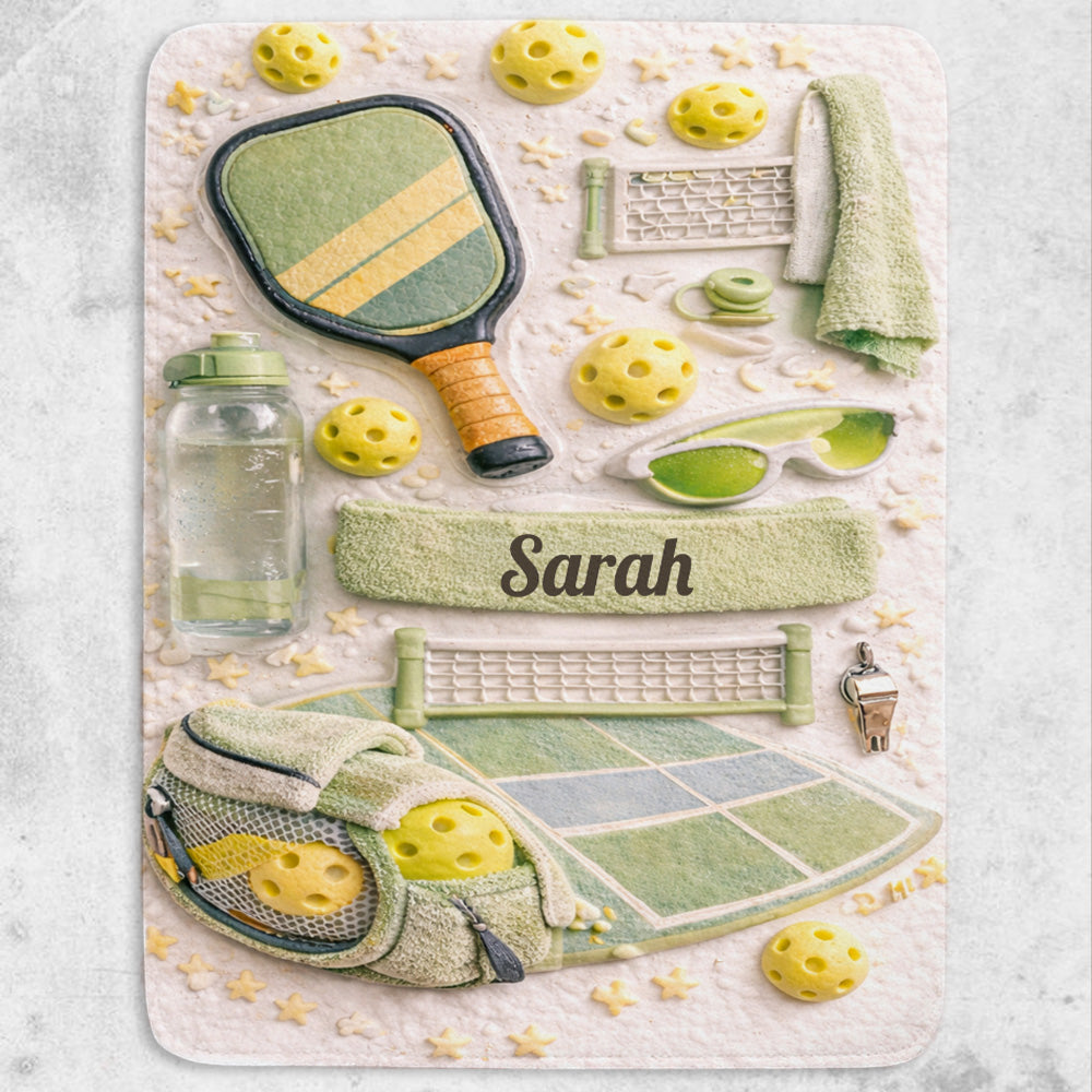 Matching Point Mint - Personalized Pickleball Blanket - Gifts for Pickleball Players-Myprintsy
