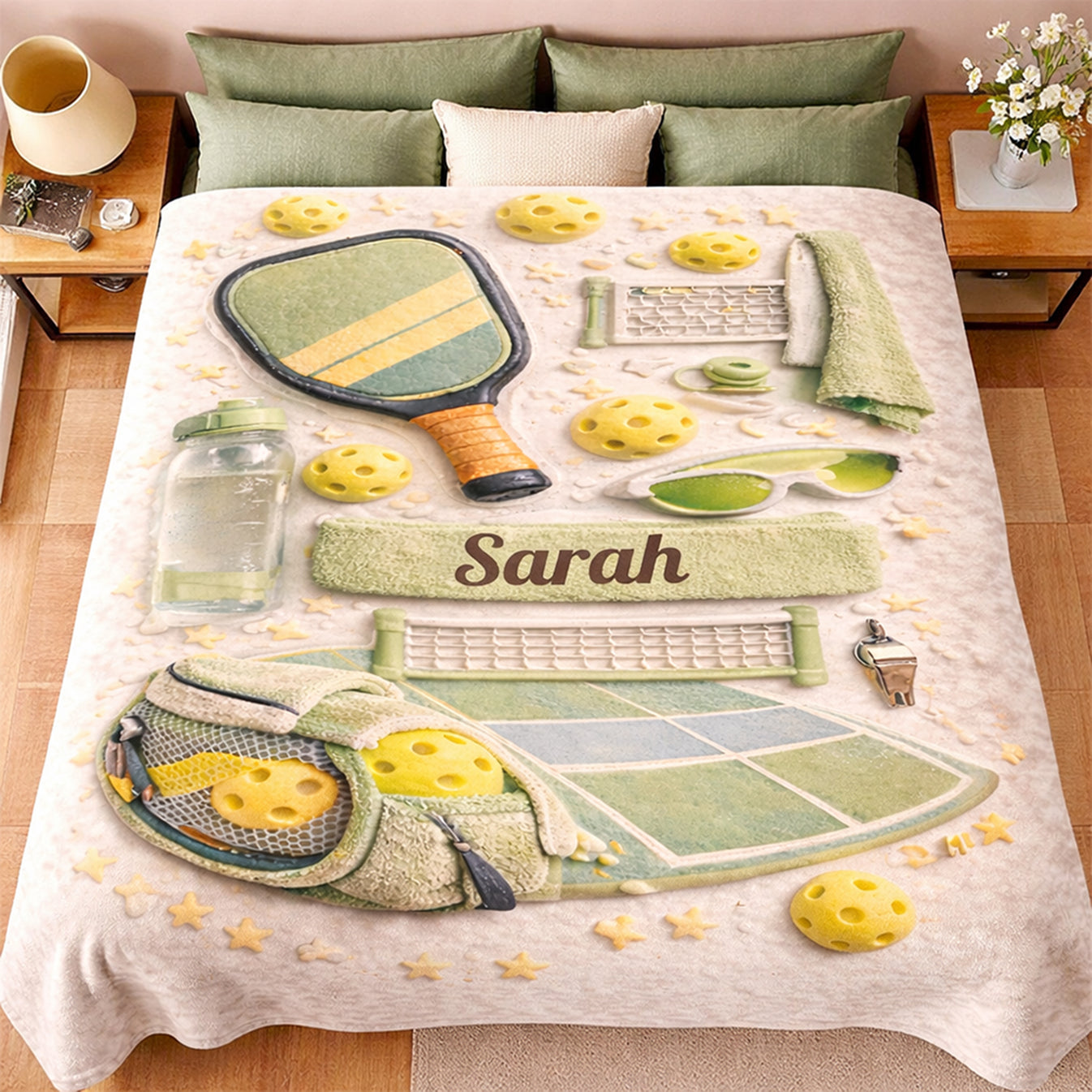 Matching Point Mint - Personalized Pickleball Blanket - Gifts for Pickleball Players-Myprintsy