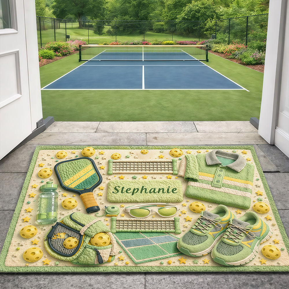 Matching Point Mint - Personalized Pickleball Doormat - Gifts For Pickleball Players-Myprintsy