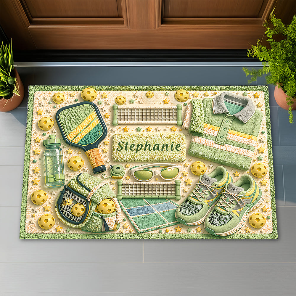 Matching Point Mint - Personalized Pickleball Doormat - Gifts For Pickleball Players-Myprintsy