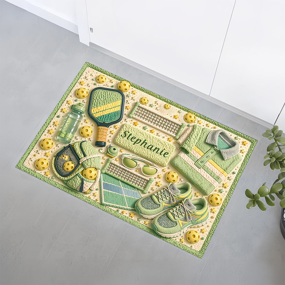 Matching Point Mint - Personalized Pickleball Doormat - Gifts For Pickleball Players-Myprintsy