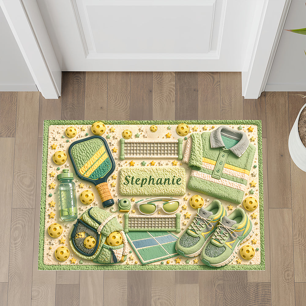 Matching Point Mint - Personalized Pickleball Doormat - Gifts For Pickleball Players-Myprintsy