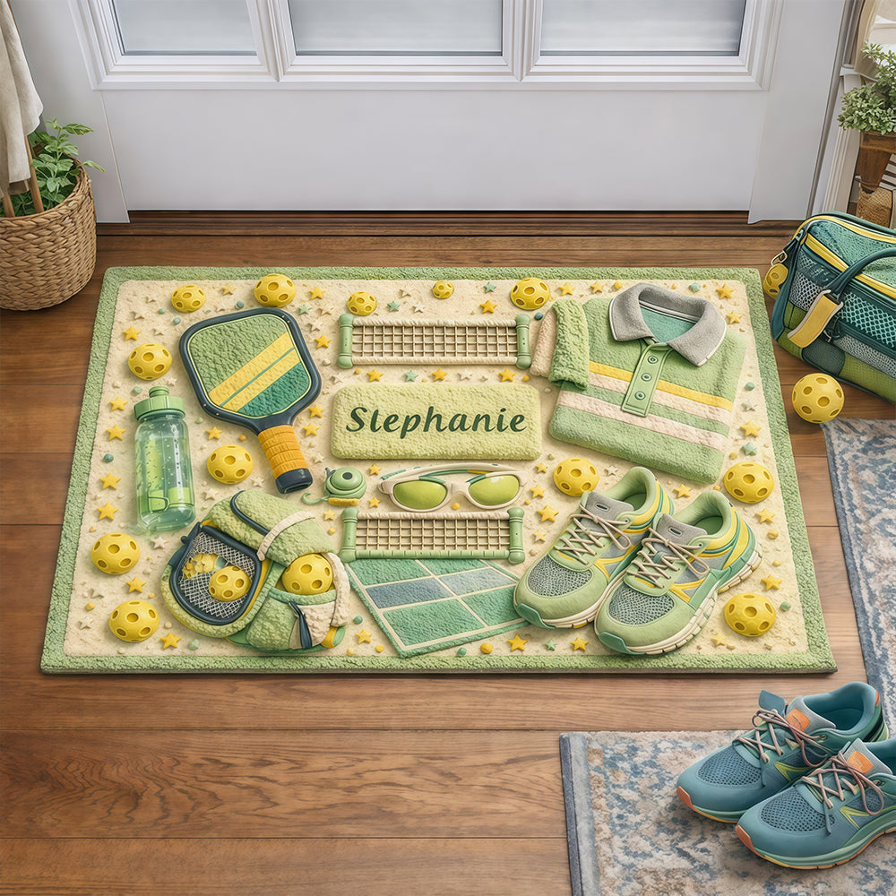 Matching Point Mint - Personalized Pickleball Doormat - Gifts For Pickleball Players-Myprintsy