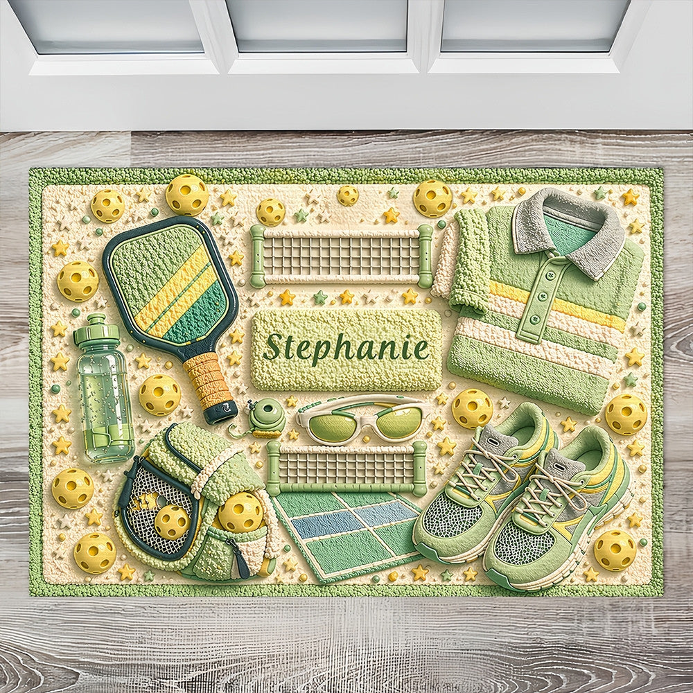 Matching Point Mint - Personalized Pickleball Doormat - Gifts For Pickleball Players-Myprintsy