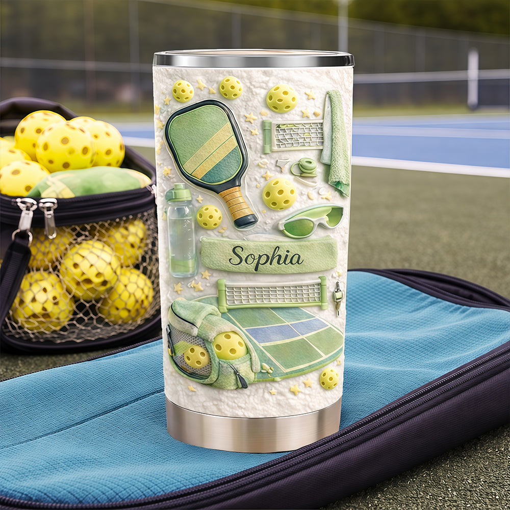 Matching Point Mint - Personalized Pickleball Tumbler Cup - Gifts for Pickleball Players-Myprintsy