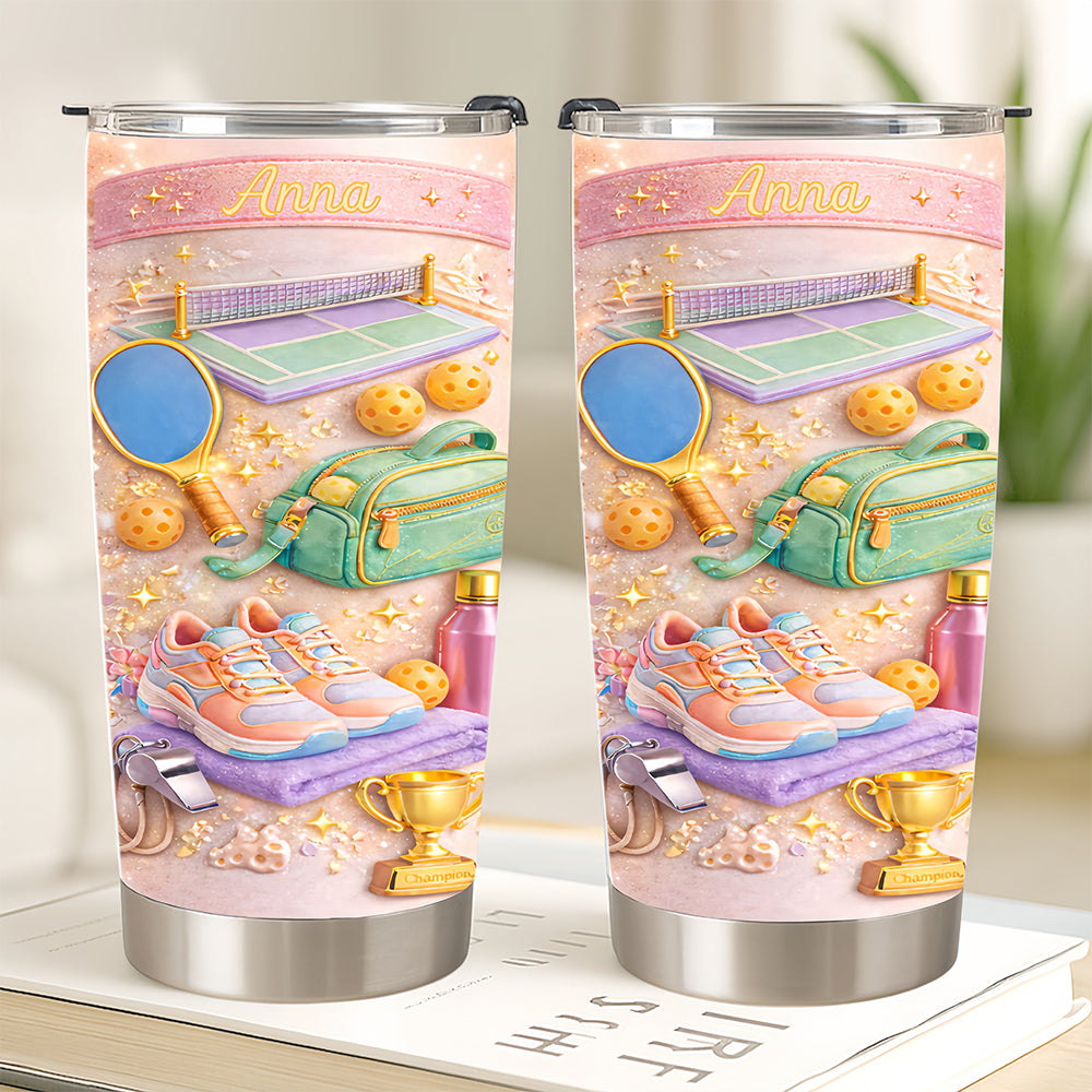 Matching Point Mint - Personalized Pickleball Tumbler Cup - Gifts for Pickleball Players-Myprintsy