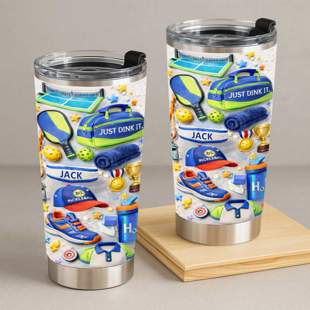Matching Point Mint - Personalized Pickleball Tumbler Cup - Gifts for Pickleball Players-Myprintsy