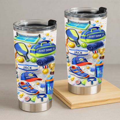 Matching Point Mint - Personalized Pickleball Tumbler Cup - Gifts for Pickleball Players-Myprintsy