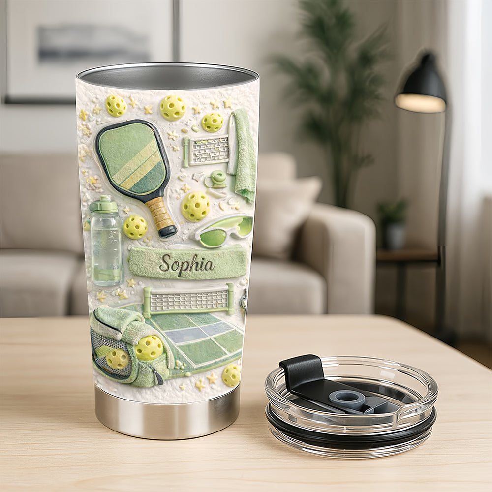 Matching Point Mint - Personalized Pickleball Tumbler Cup - Gifts for Pickleball Players-Myprintsy