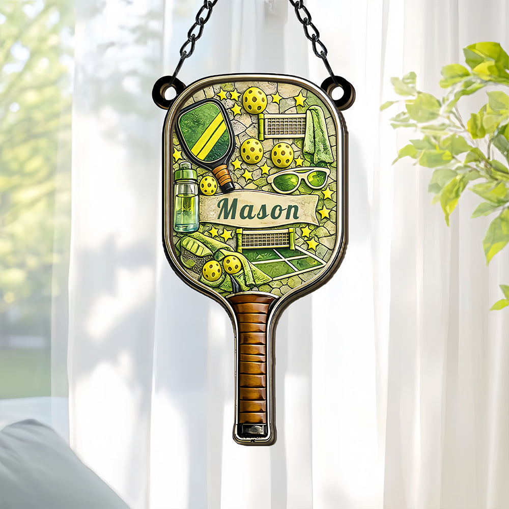 Matching Point Mint - Personalized Window Hanging Suncatcher Ornament - Gifts for Pickleball Players-Myprintsy