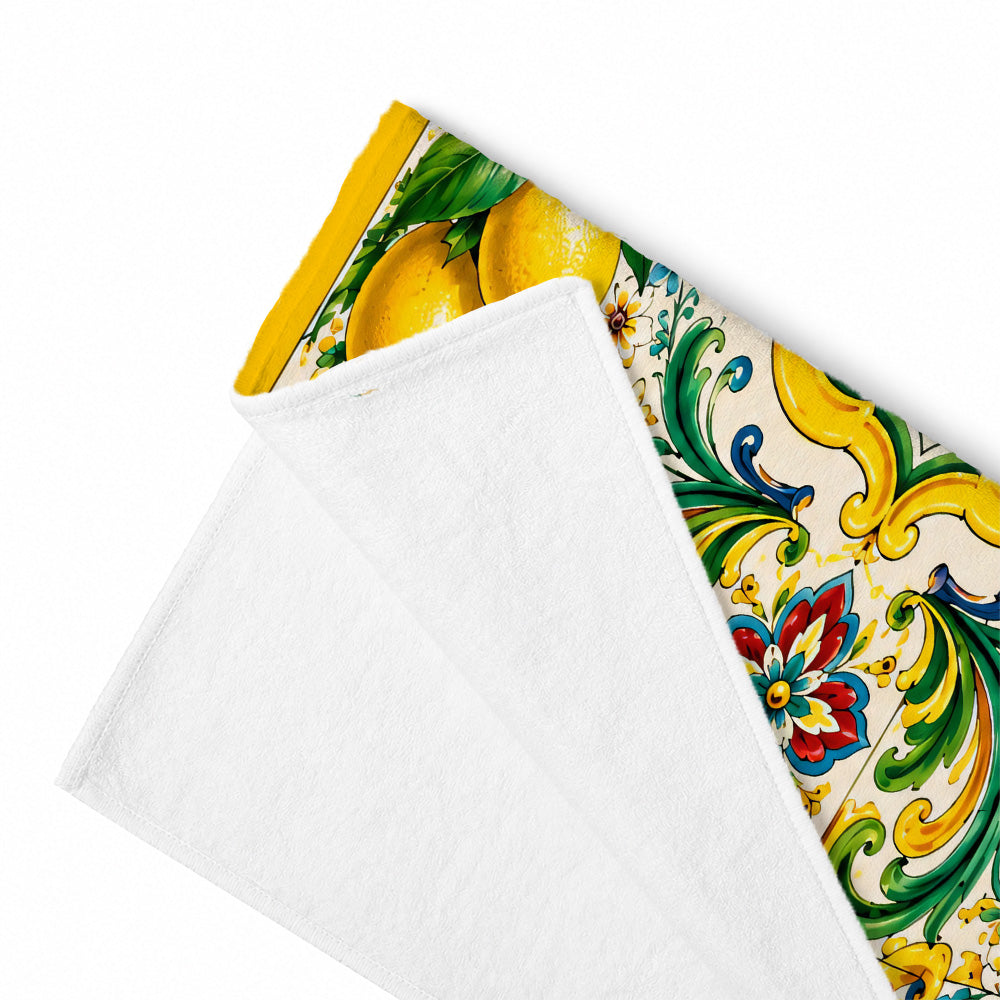 Mediterranean Style & Majolica Print La Dolce Vita - Personalized Beach Towel - Travelling Towel-Myprintsy